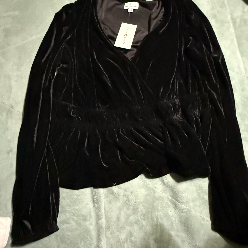 BRAND NEW Elegant Black Velvet Top